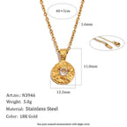 12 Birthstone Hammered Pendant Necklace