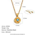 12 Birthstone Hammered Pendant Necklace