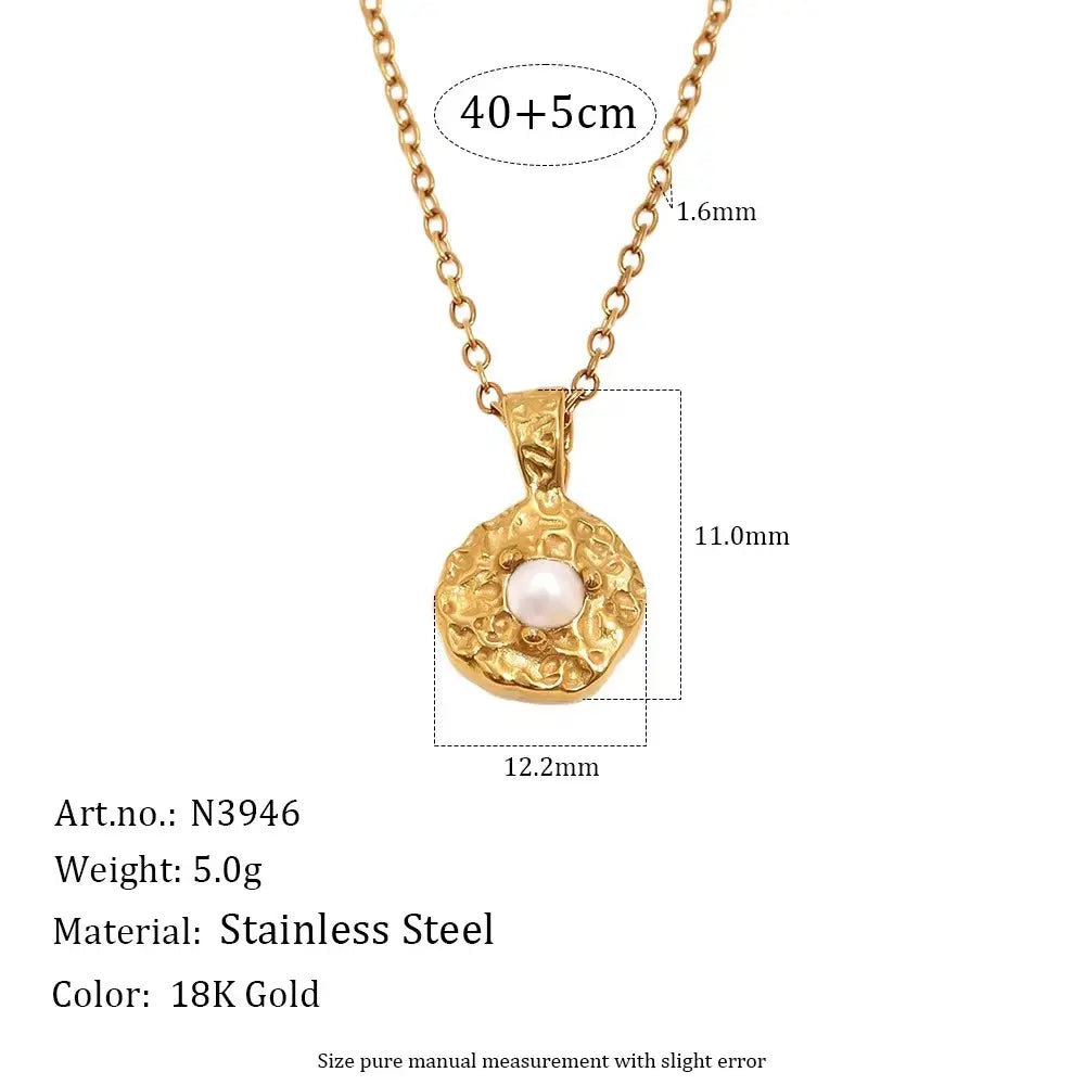12 Birthstone Hammered Pendant Necklace