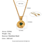 12 Birthstone Hammered Pendant Necklace