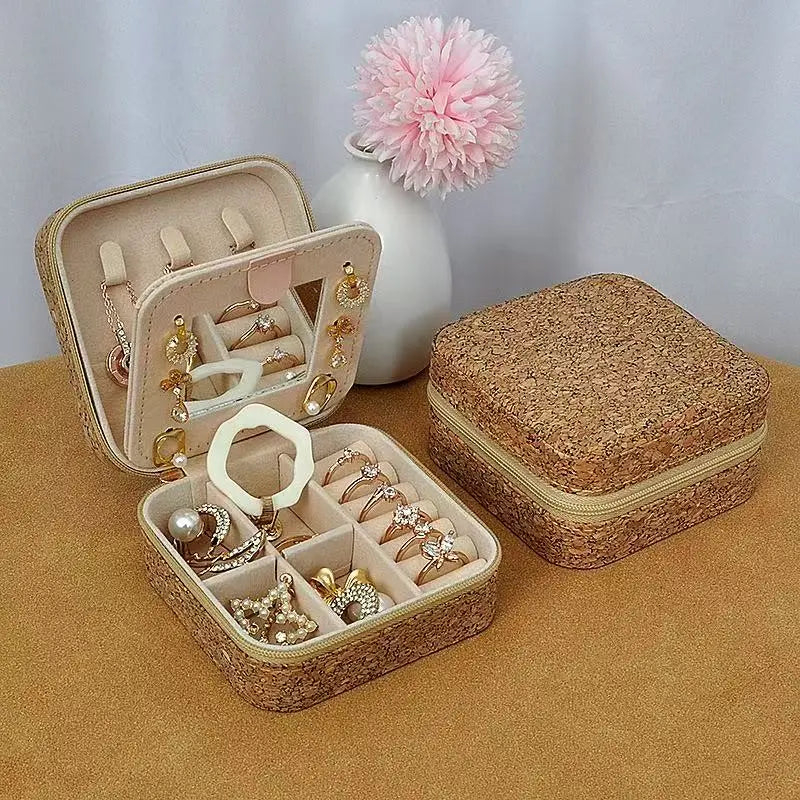 Vintage Printed Leather Jewelry Box