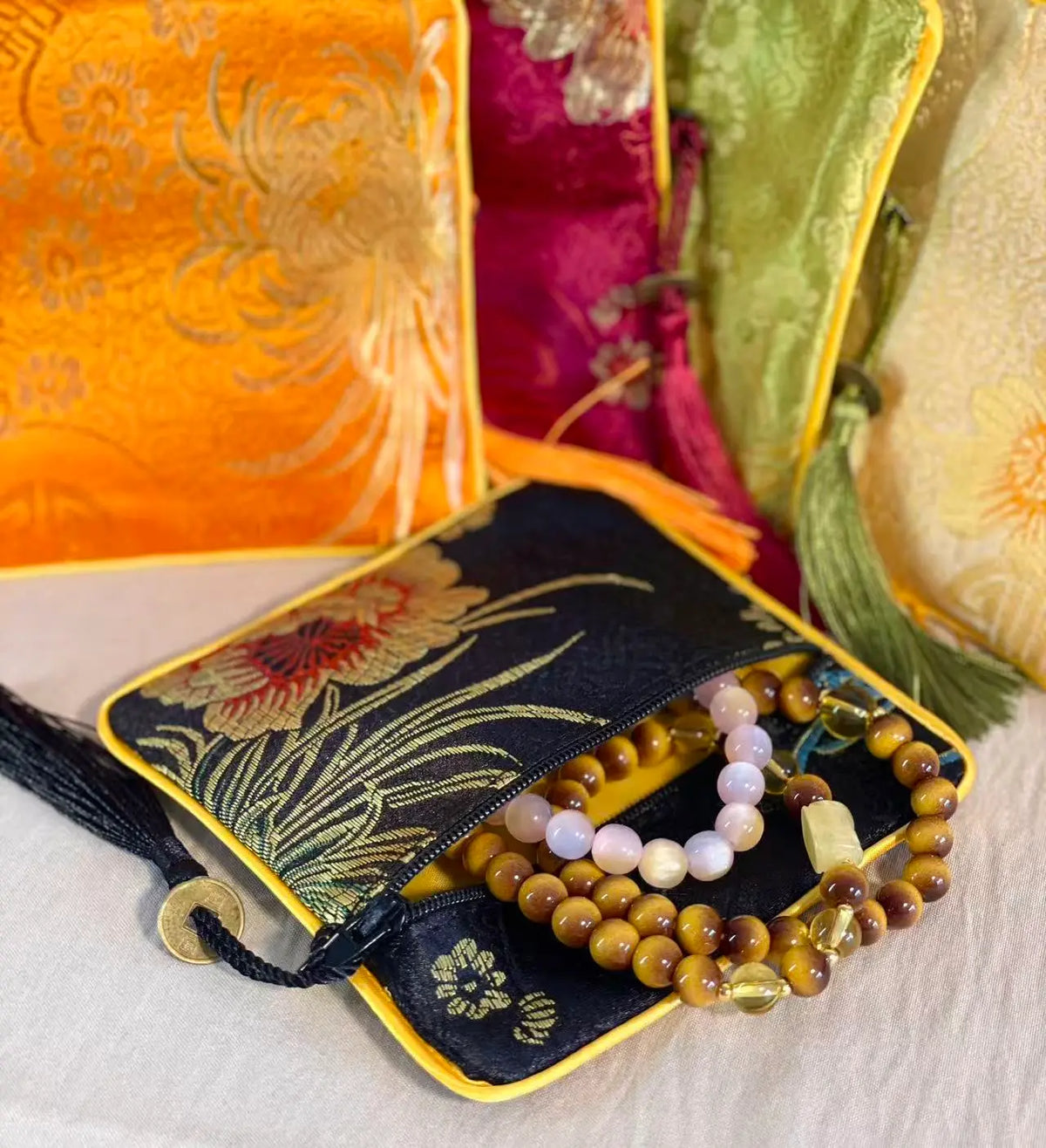 Oriental Traditional Silk Embroidered Jewelry Pouch