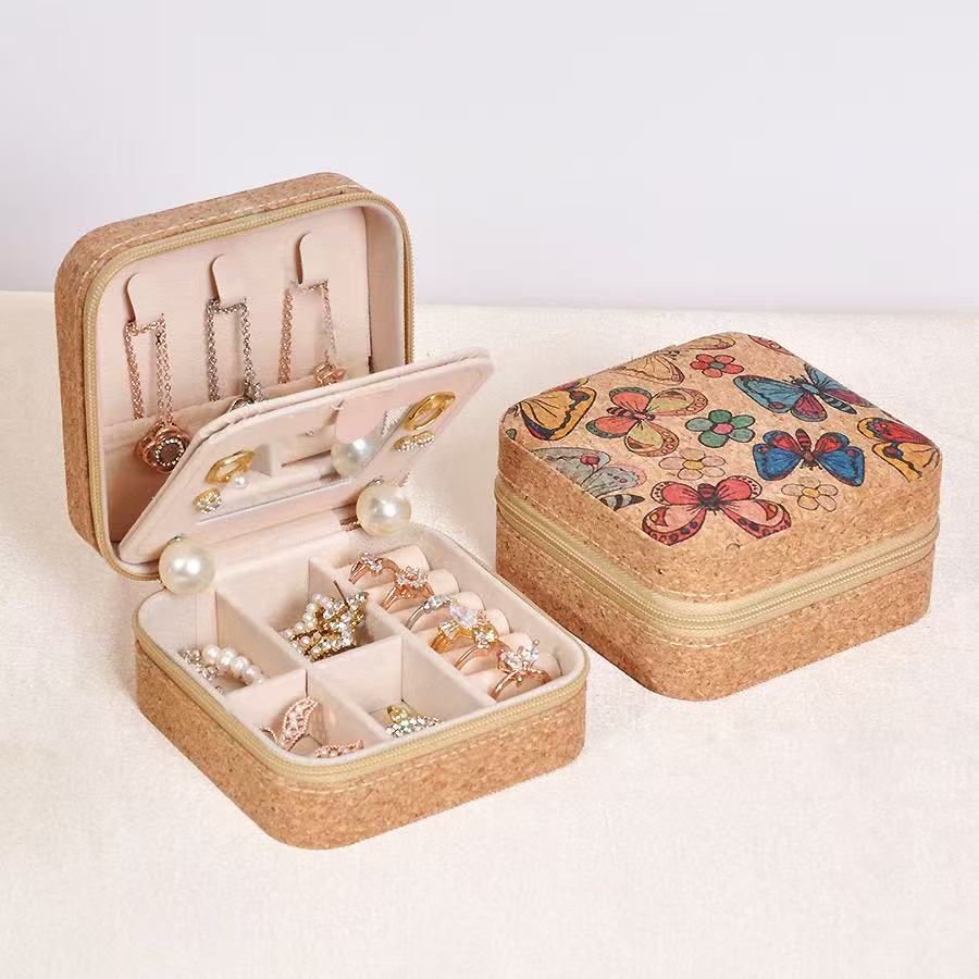 Vintage Printed Leather Jewelry Box