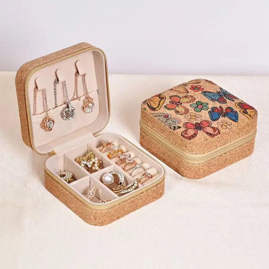 Vintage Printed Leather Jewelry Box