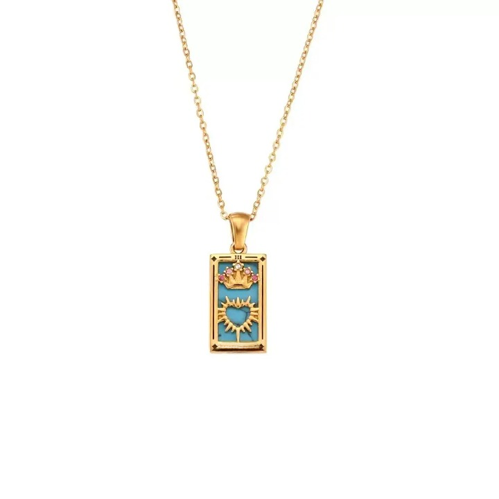Vintage Card Pendant Necklace