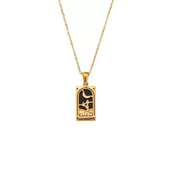 Vintage Card Pendant Necklace