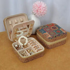 Vintage Printed Leather Jewelry Box