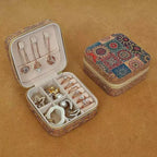 Vintage Printed Leather Jewelry Box