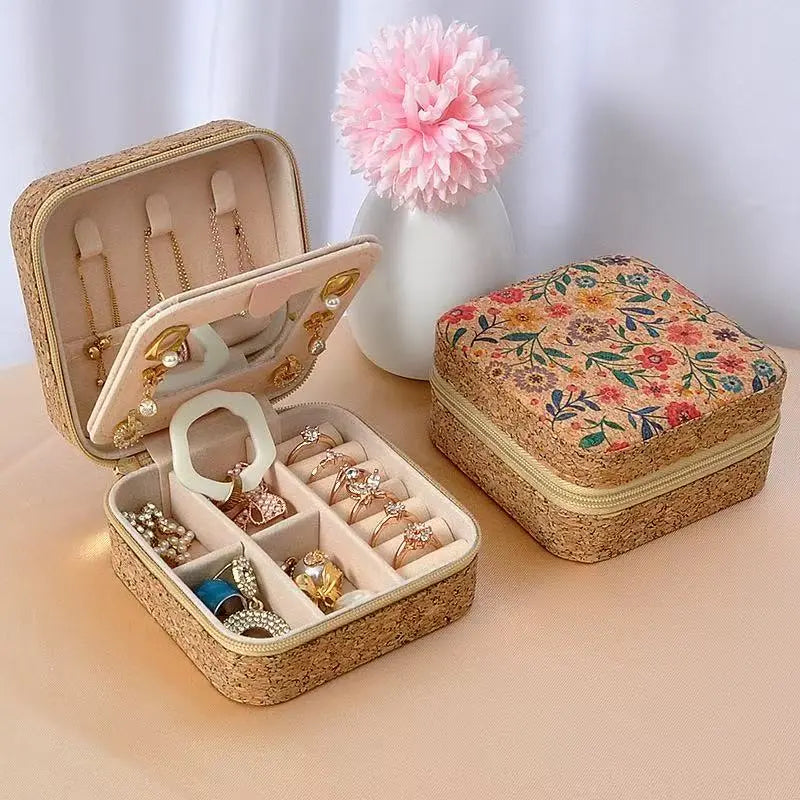 Vintage Printed Leather Jewelry Box