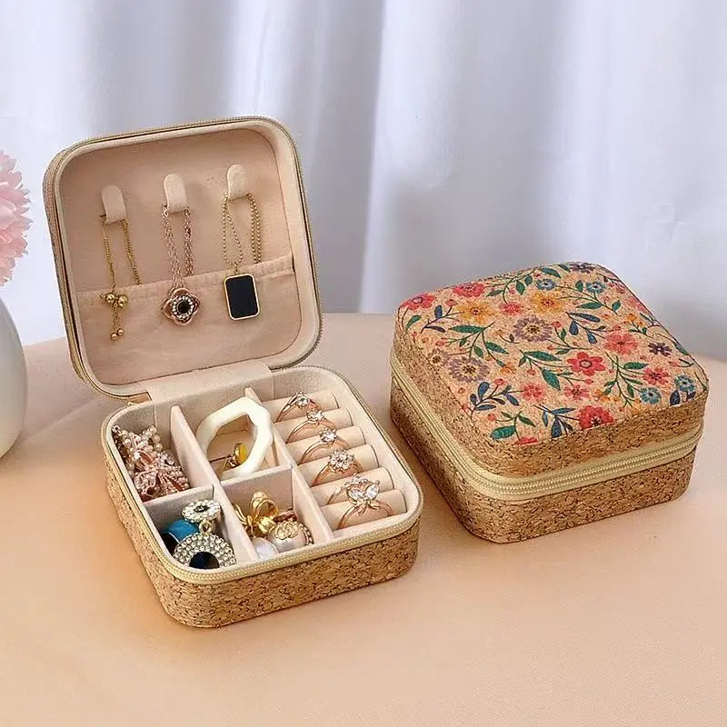 Vintage Printed Leather Jewelry Box